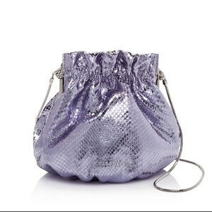 The Soirèe Metallic Leather Crossbody in Lavender